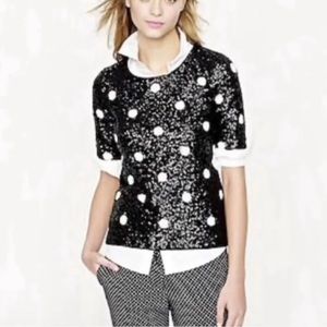 Excellent used condition j crew sequin polka dot tee - size XS